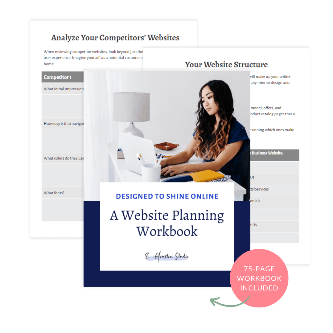 Website Planning Workbook 3 page mockup